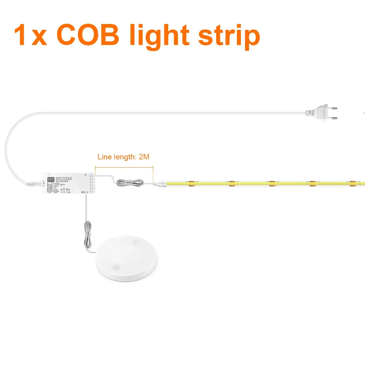 Bande LED COB dimmable pour armoire, avec capteur de mouvement et commande tactile, idéale pour cuisine, placard, vitrine et garde-manger 8