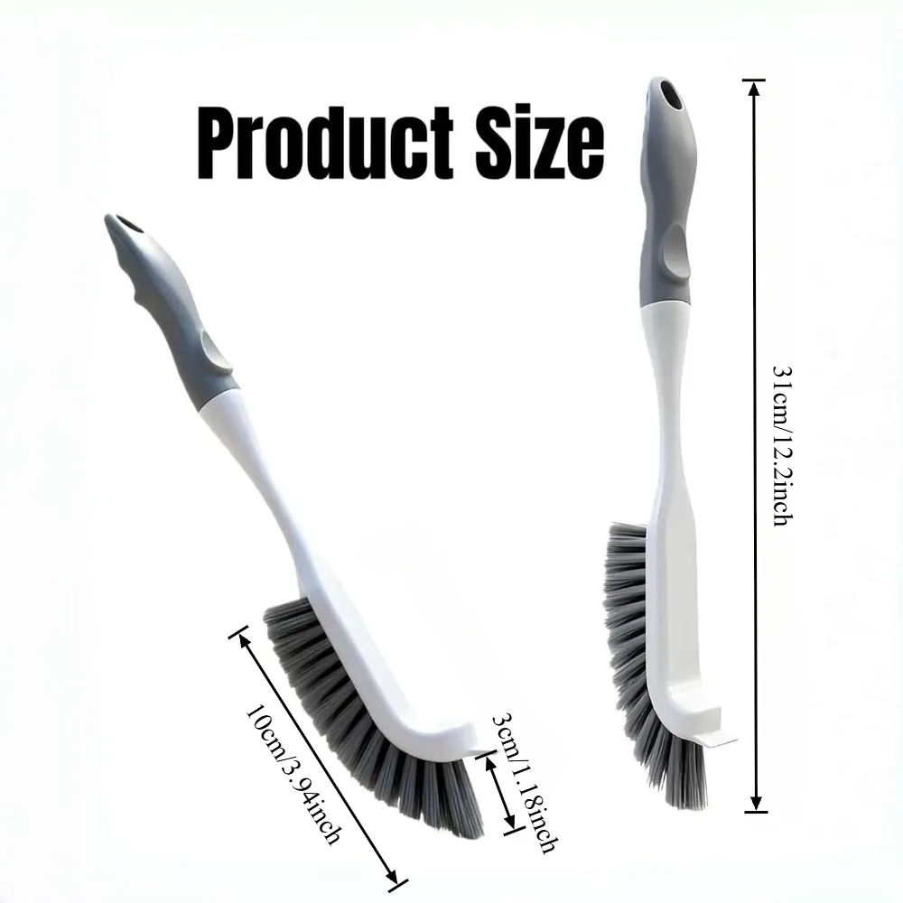 Ensemble de brosses de nettoyage à poils rigides avec manche antidérapant, pour salles de bain, éviers, carreaux, joints et espaces étroits 6