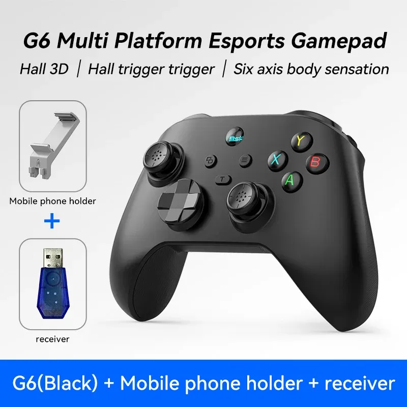 Manette de jeu mobile G6 pour Switch, iOS, Android et PC, compatible streaming et jeux cloud, avec joysticks à effet Hall 12