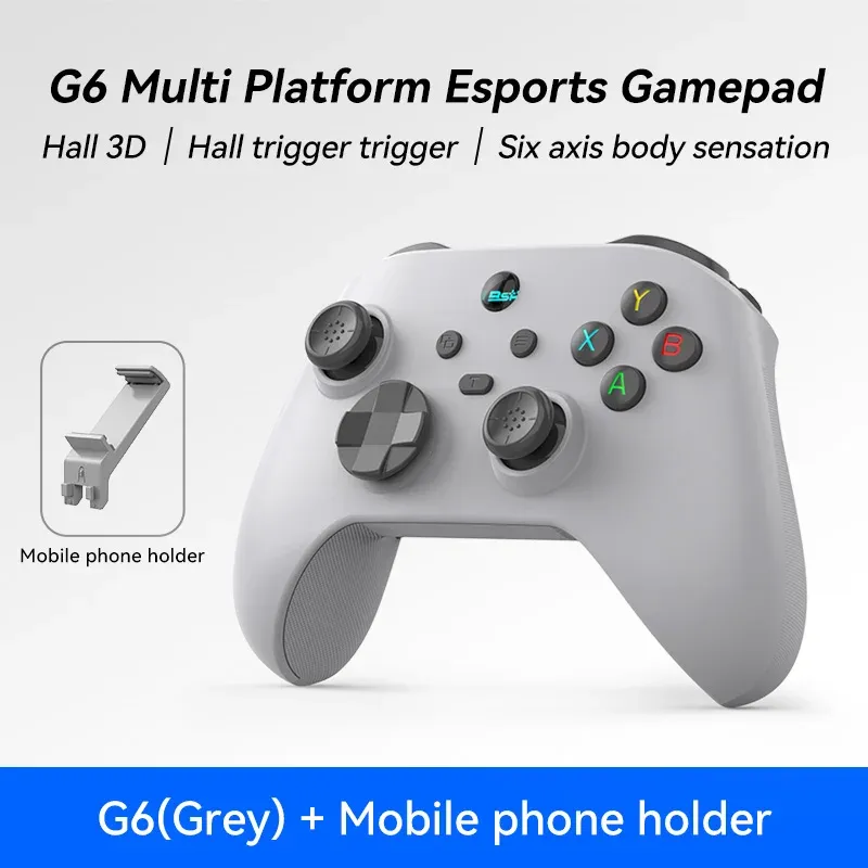 Manette de jeu mobile G6 pour Switch, iOS, Android et PC, compatible streaming et jeux cloud, avec joysticks à effet Hall 10