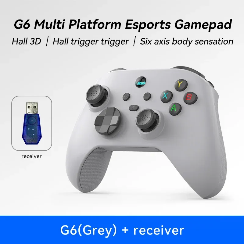 Manette de jeu mobile G6 pour Switch, iOS, Android et PC, compatible streaming et jeux cloud, avec joysticks à effet Hall 7