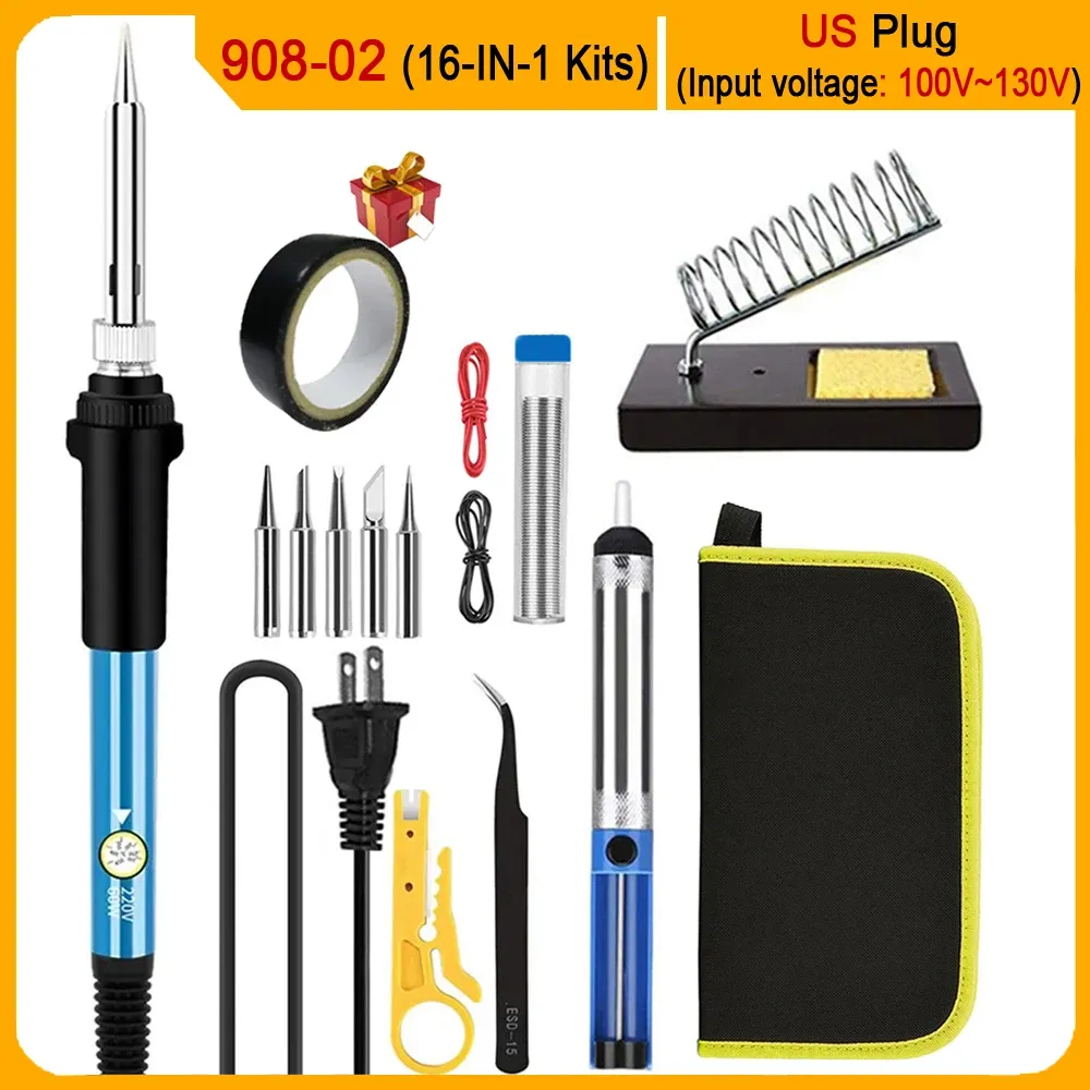 Kit de fer à souder électrique 60 W à température réglable, panne interchangeable – Modèles 10, 16 et 20 en 1 9