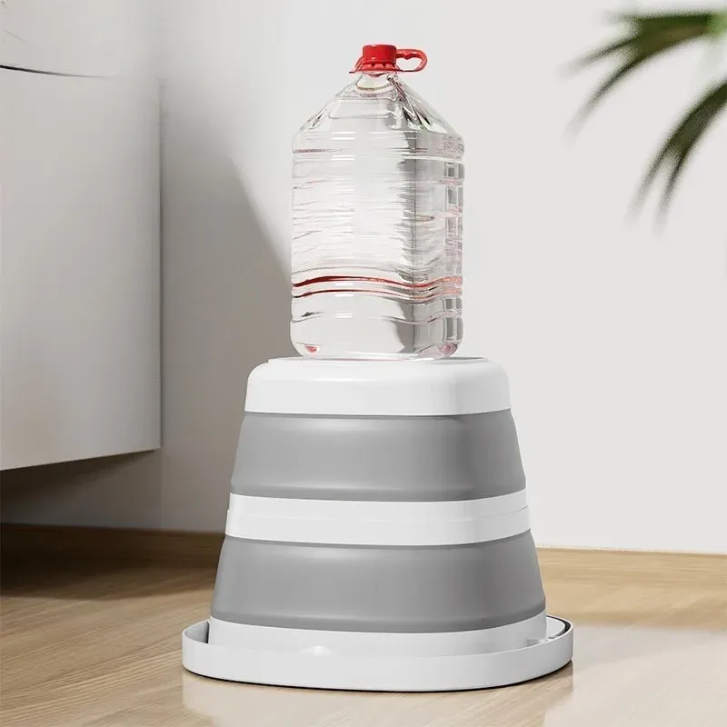 Seau pliant en plastique portable, grande capacité, rétractable avec poignée 4