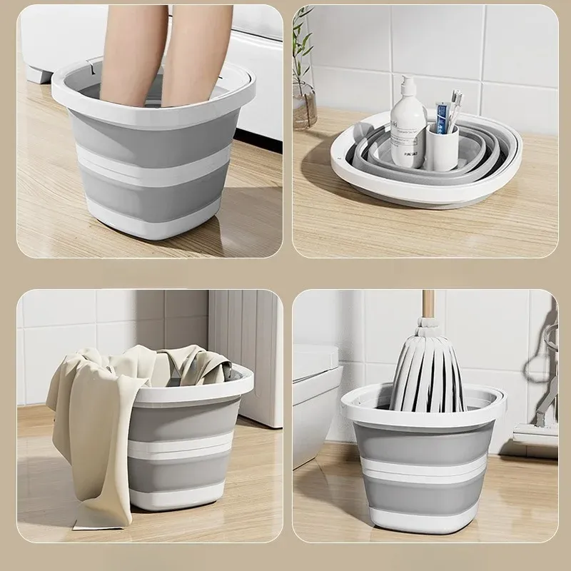 Seau pliable avec poignée ergonomique