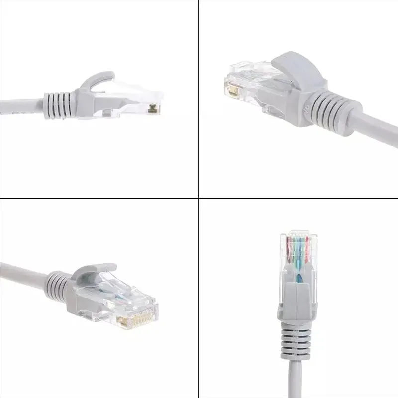 Câble Ethernet rouge dans un environnement de bureau