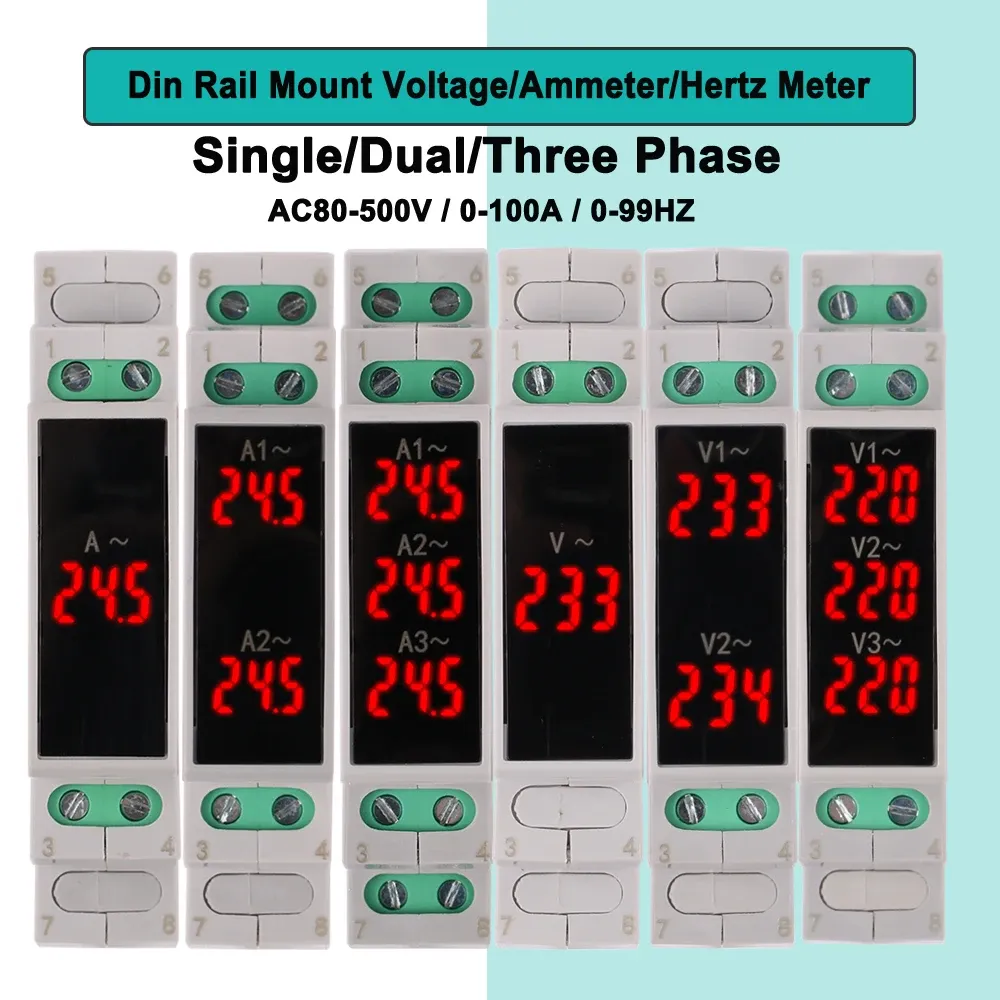 Voltmètre modulaire pour rail DIN vue d'ensemble
