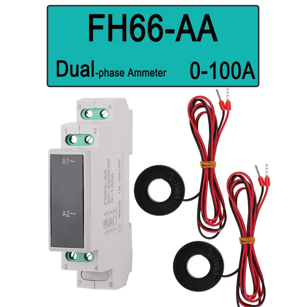 Voltmètre modulaire à montage sur rail DIN, AC 80-500 V, ampèremètre modulaire 0-100 A, affichage LED numérique 13