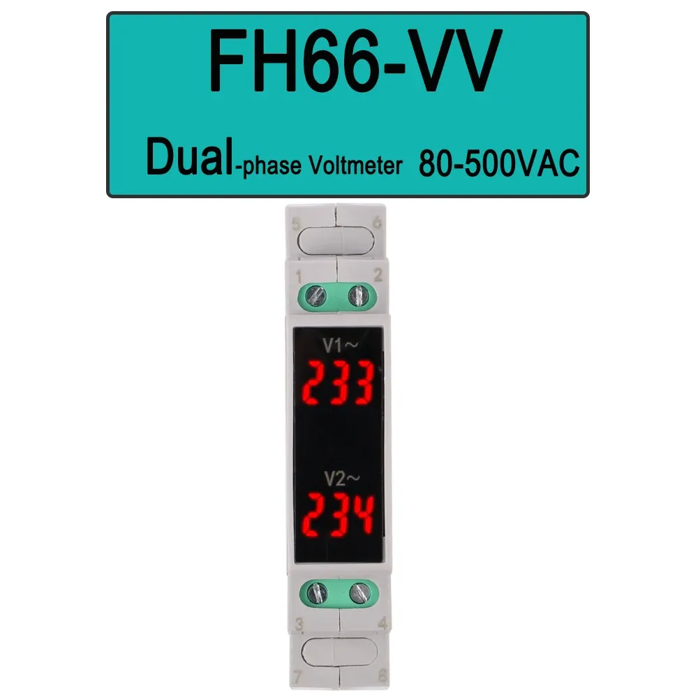 Voltmètre modulaire à montage sur rail DIN, AC 80-500 V, ampèremètre modulaire 0-100 A, affichage LED numérique 10