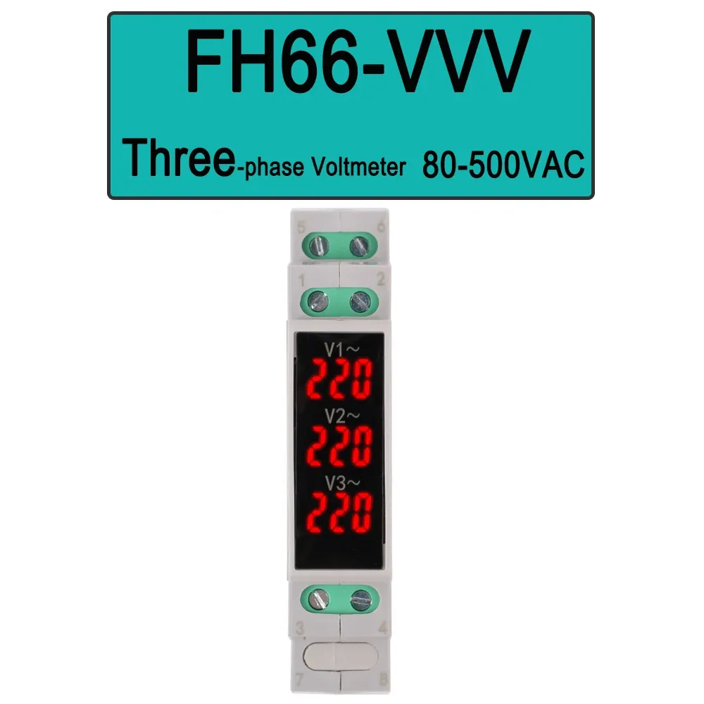 Voltmètre modulaire à montage sur rail DIN, AC 80-500 V, ampèremètre modulaire 0-100 A, affichage LED numérique 9