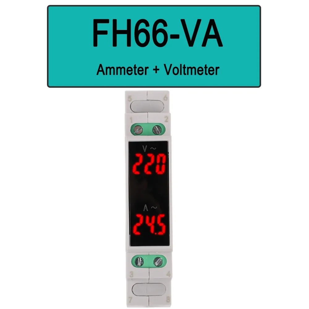 Voltmètre modulaire à montage sur rail DIN, AC 80-500 V, ampèremètre modulaire 0-100 A, affichage LED numérique 8