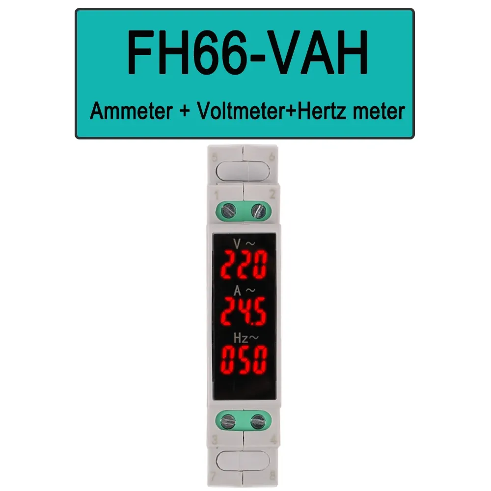 Voltmètre modulaire à montage sur rail DIN, AC 80-500 V, ampèremètre modulaire 0-100 A, affichage LED numérique 7