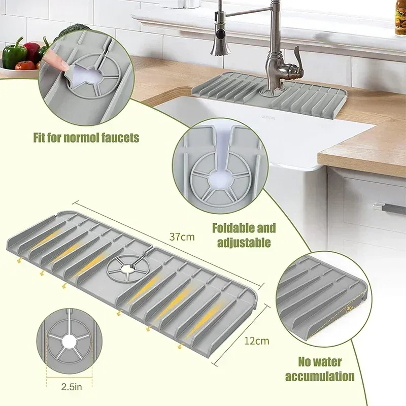 Détail de la surface du tapis égouttoir en silicone