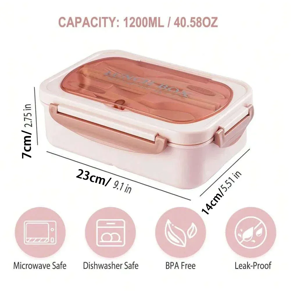 Boîte à déjeuner 4 compartiments pour adultes, boîte bento pour hommes et femmes 4