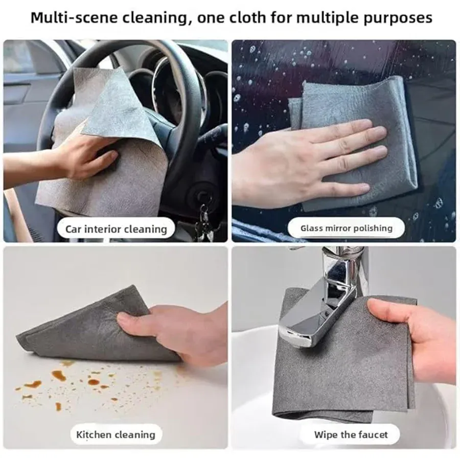 Chiffon de nettoyage magique en microfibre pour vitres, réutilisable, lavable et sans peluches, idéal pour les vitres de cuisine et les voitures 5