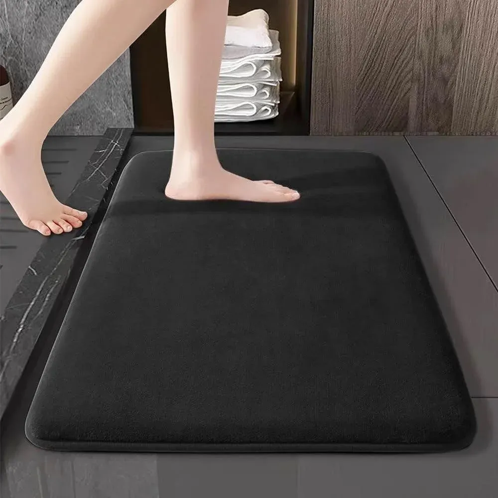 Tapis de bain antidérapant en velours corail super absorbant 4