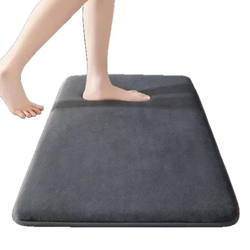 Tapis de bain antidérapant en velours corail super absorbant 5