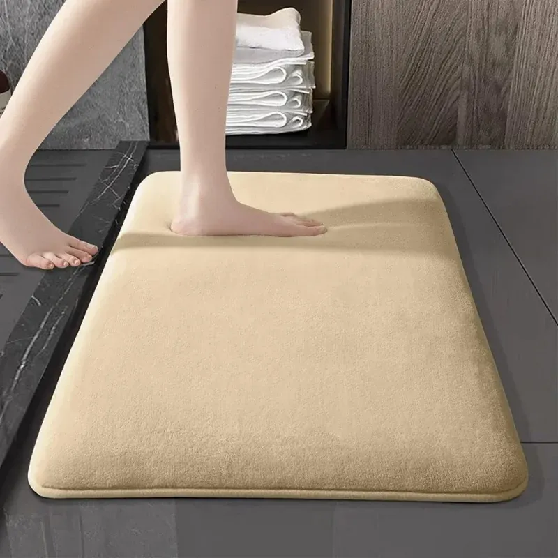 Tapis de bain antidérapant en velours corail super absorbant 8
