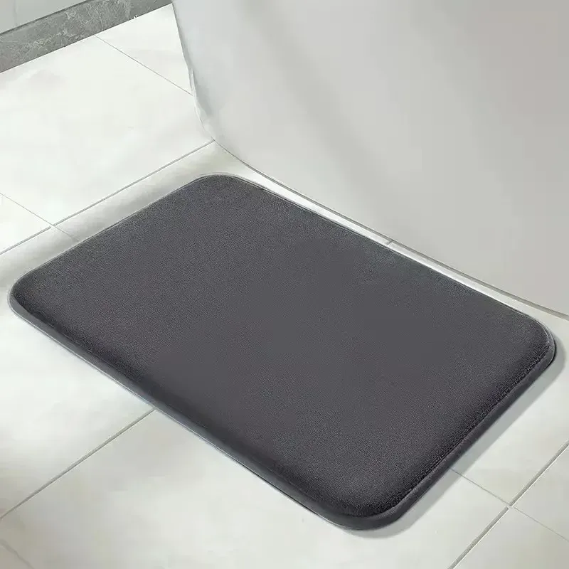 Tapis de bain antidérapant en velours corail super absorbant 6