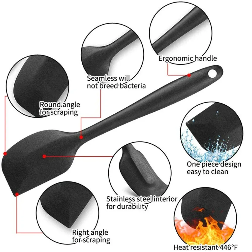 Ensemble de 6 spatules en silicone de qualité alimentaire, antiadhésives et résistantes à la chaleur pour la cuisson - Assad 2