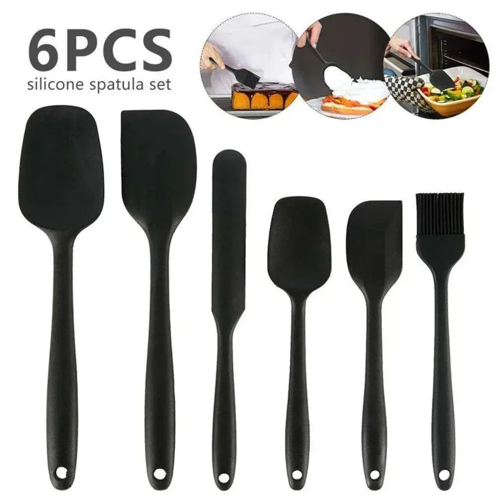 Ensemble de 6 spatules en silicone de qualité alimentaire, antiadhésives et résistantes à la chaleur pour la cuisson - Assad