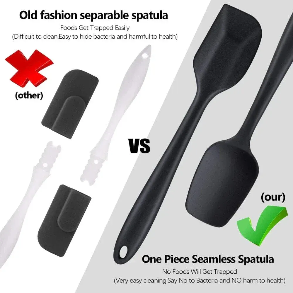 Ensemble de 6 spatules en silicone de qualité alimentaire, antiadhésives et résistantes à la chaleur pour la cuisson - Assad 4