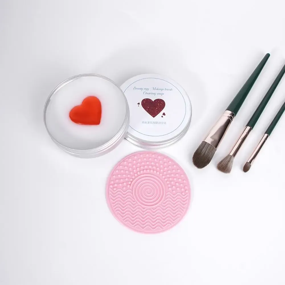 Savon nettoyant pour pinceaux de maquillage, tampon en silicone