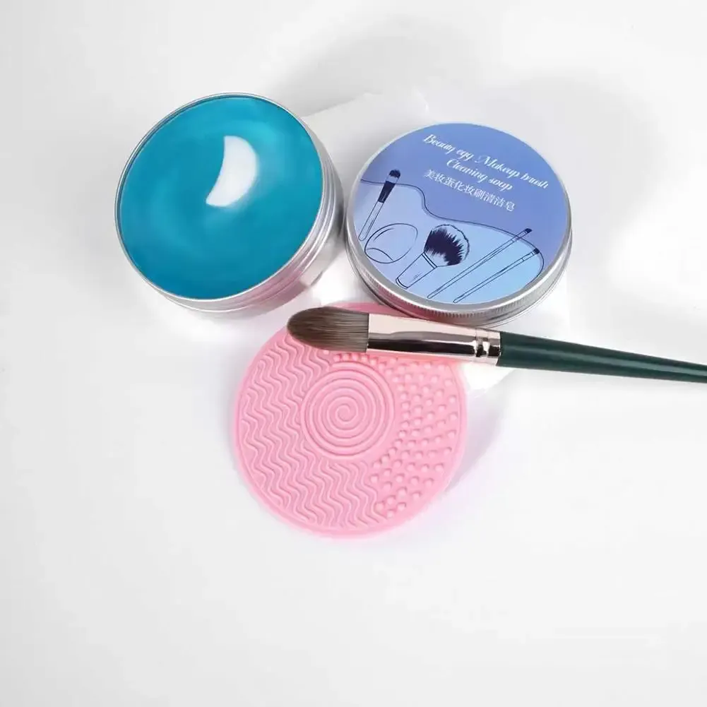 Savon nettoyant pour pinceaux de maquillage, trousse