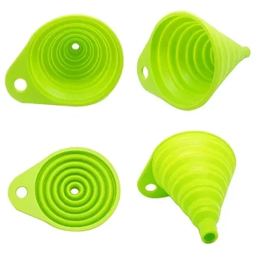 Entonnoirs pliables en silicone portables pour le transfert de carburant, de bière et d'huile, accessoires et outils de cuisine en version mini 4