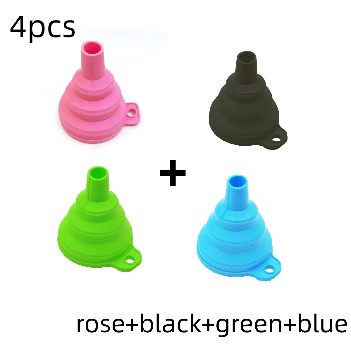Entonnoirs pliables en silicone portables pour le transfert de carburant, de bière et d'huile, accessoires et outils de cuisine en version mini 17