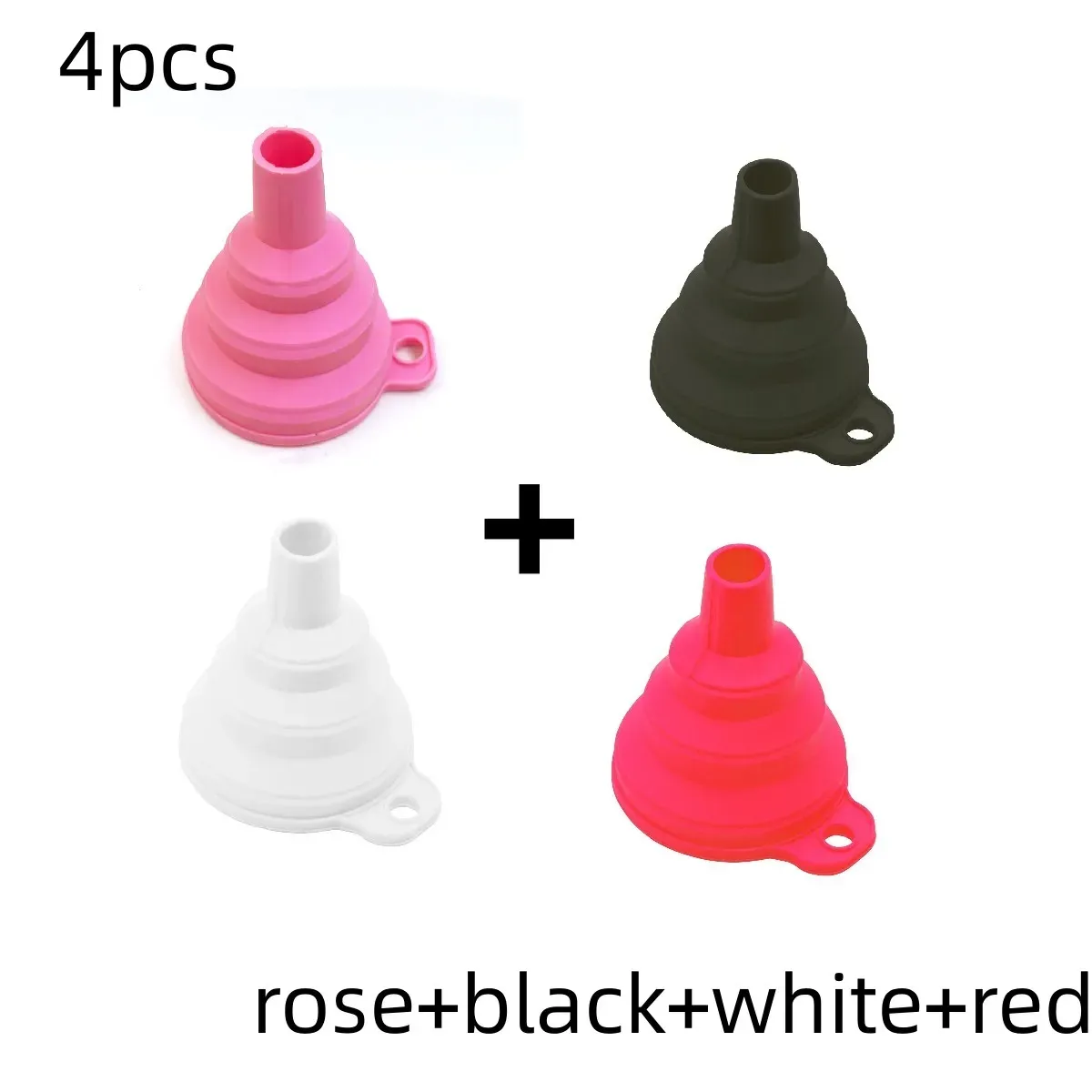 Entonnoirs pliables en silicone portables pour le transfert de carburant, de bière et d'huile, accessoires et outils de cuisine en version mini 18