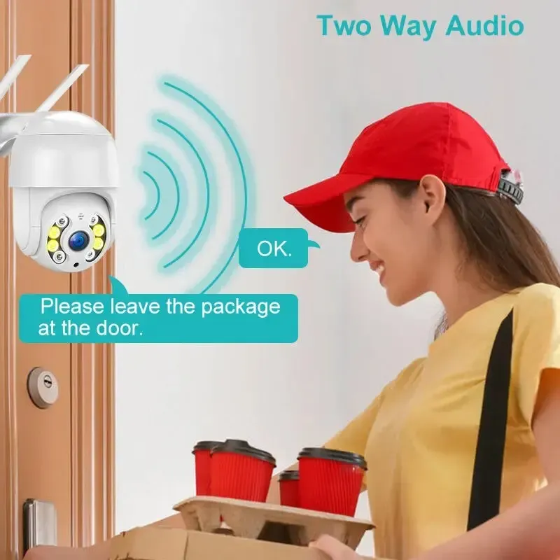 Caméra IP PTZ 4K 8MP à suivi automatique, dôme extérieur sans fil Wi-Fi, maison intelligente, surveillance 2