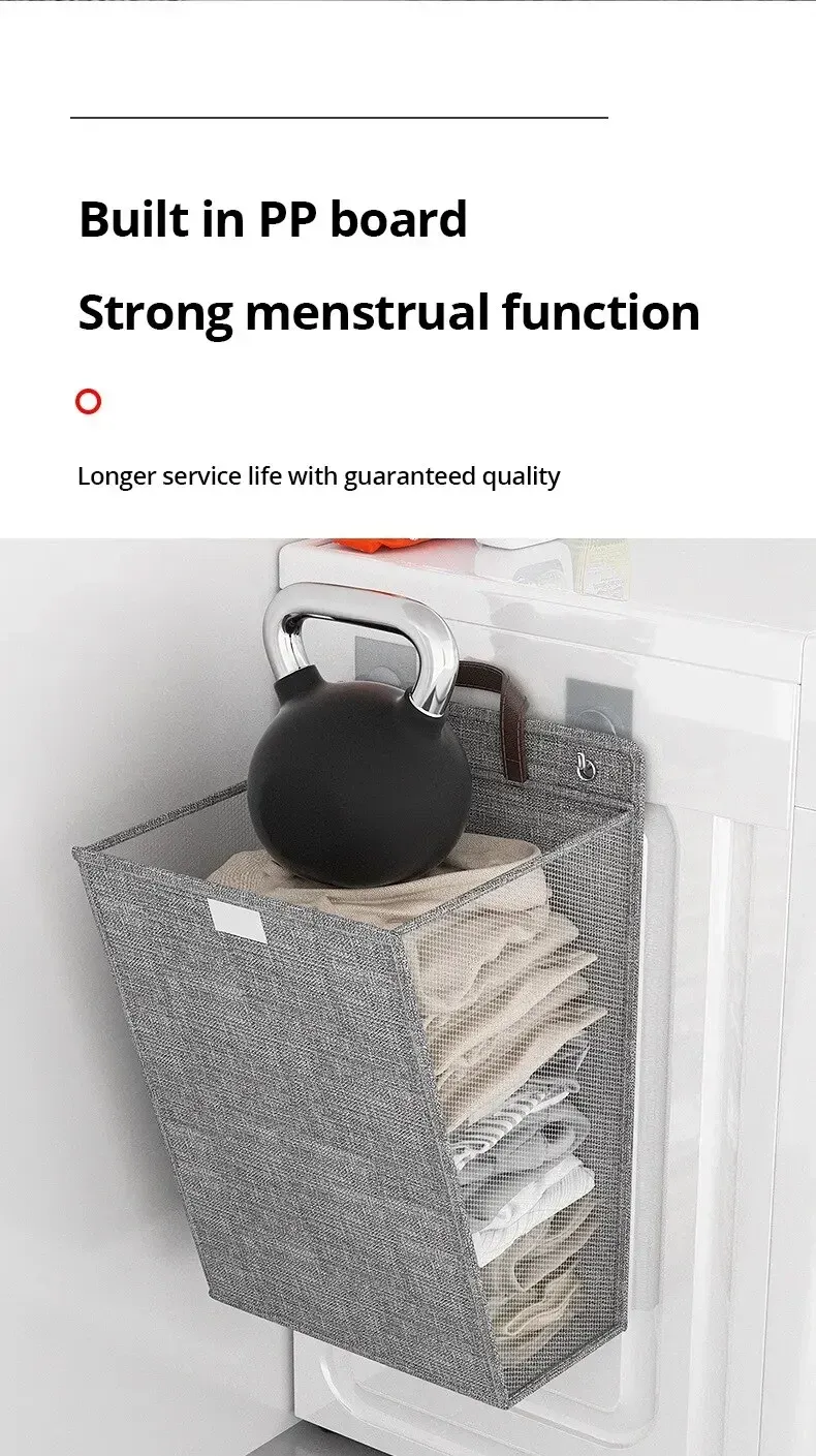 Panier à linge adhésif pliable, rangement de literie