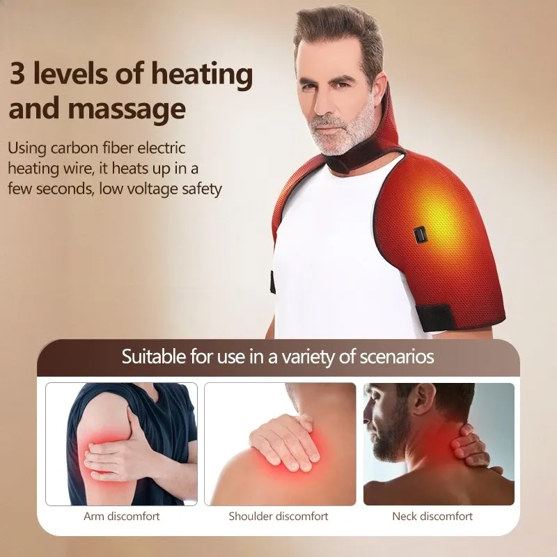 Masseur chauffant pour épaules et dos, 3 fonctions de massage et de chauffage 4