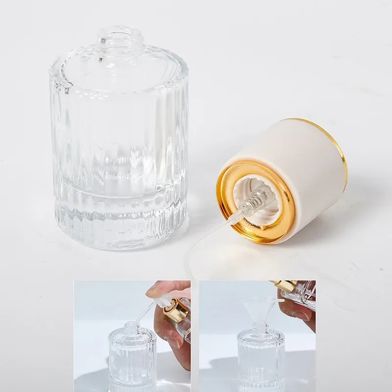 Flacon en verre au design vintage