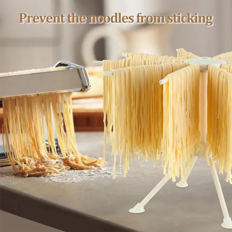 Support de séchage pliable pour pâtes fraîches maison, étendoir à nouilles à 10 barres, JT583 4
