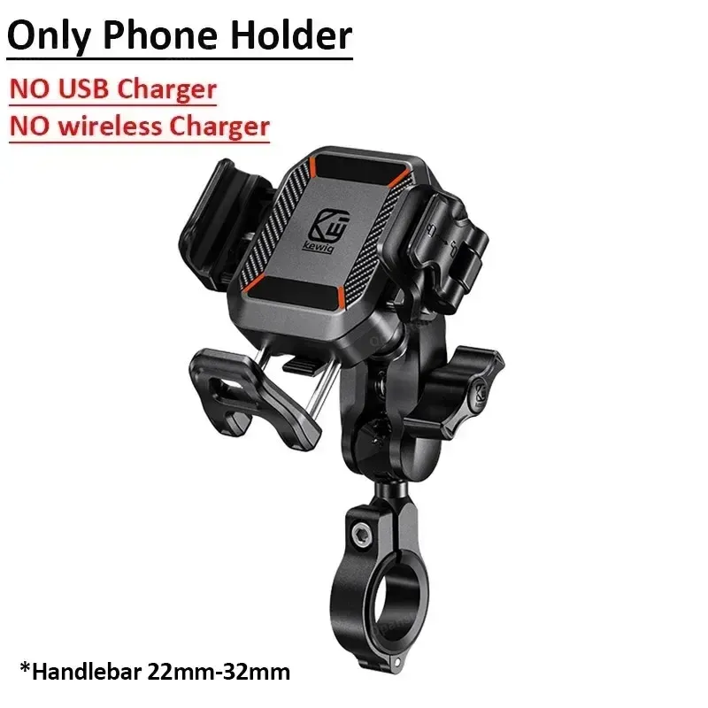 Support de téléphone antichoc pour moto avec chargeur sans fil 15W et port USB-C 36W, charge rapide, compatible moto, vélo et scooter 12