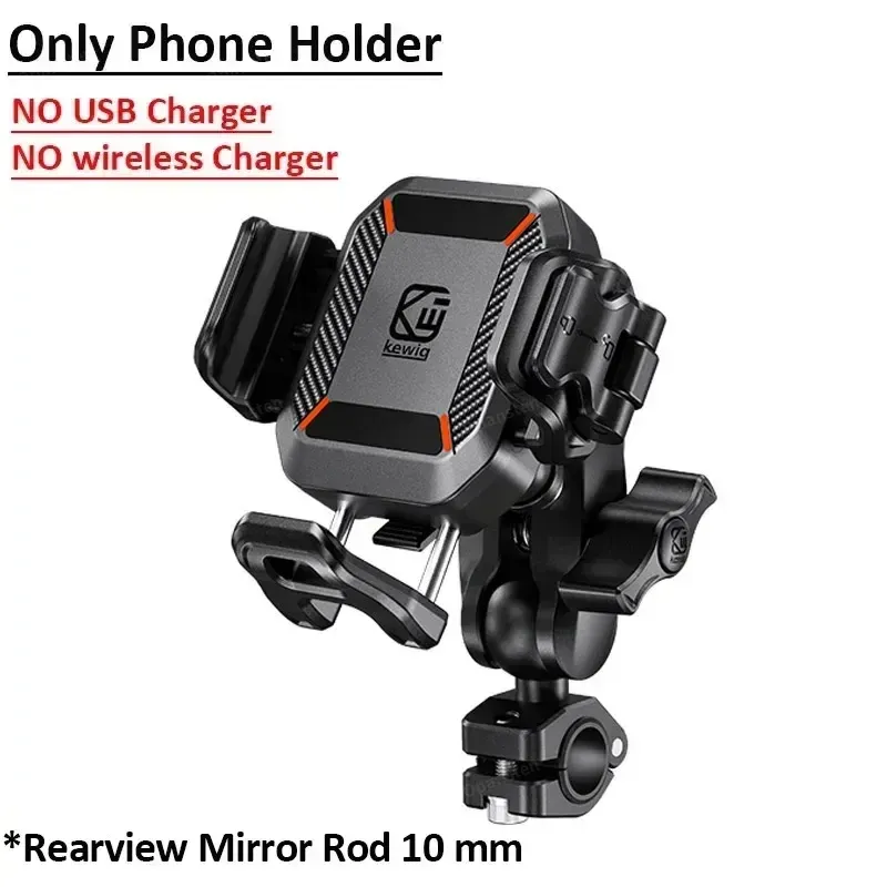 Support de téléphone antichoc pour moto avec chargeur sans fil 15W et port USB-C 36W, charge rapide, compatible moto, vélo et scooter 10