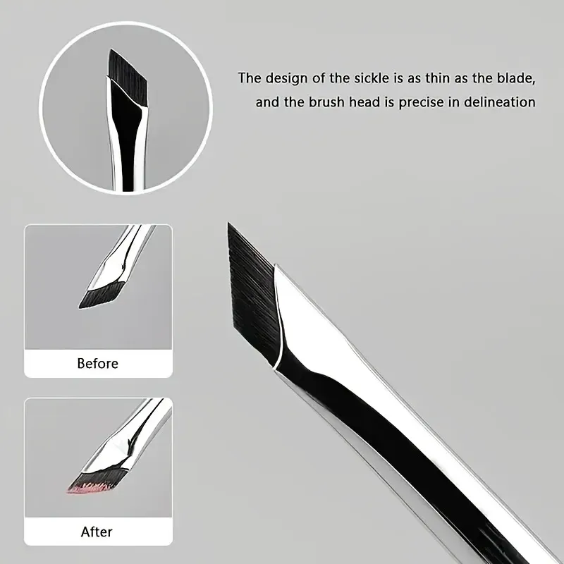 Ensemble de 7 pinceaux de maquillage de précision pour eyeliner et sourcils, avec pinceaux ultra-fins pour sourcils et paupières inférieures 5