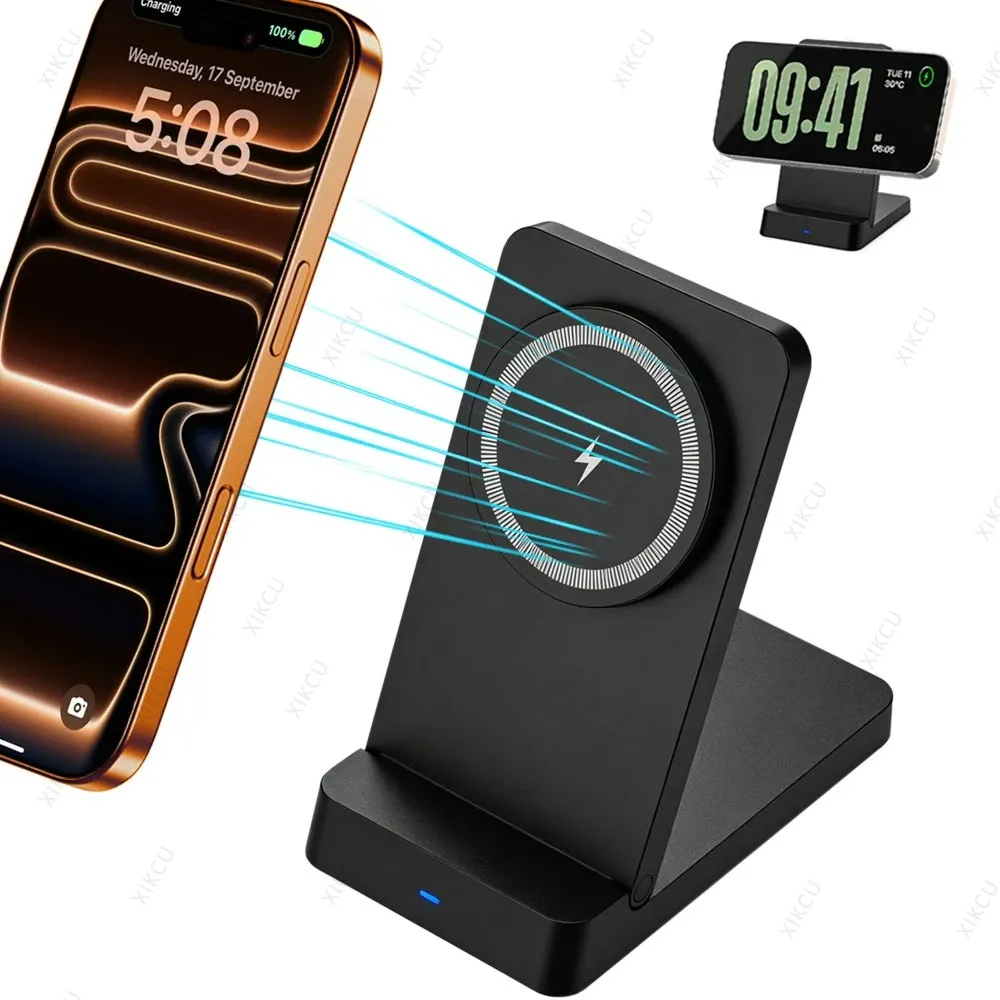 Support de téléphone pliable magnétique avec chargeur sans fil pour MagSafe iPhone 17, 16, 15, 14, 13, 12 Pro Max, Samsung – Station de charge rapide 1