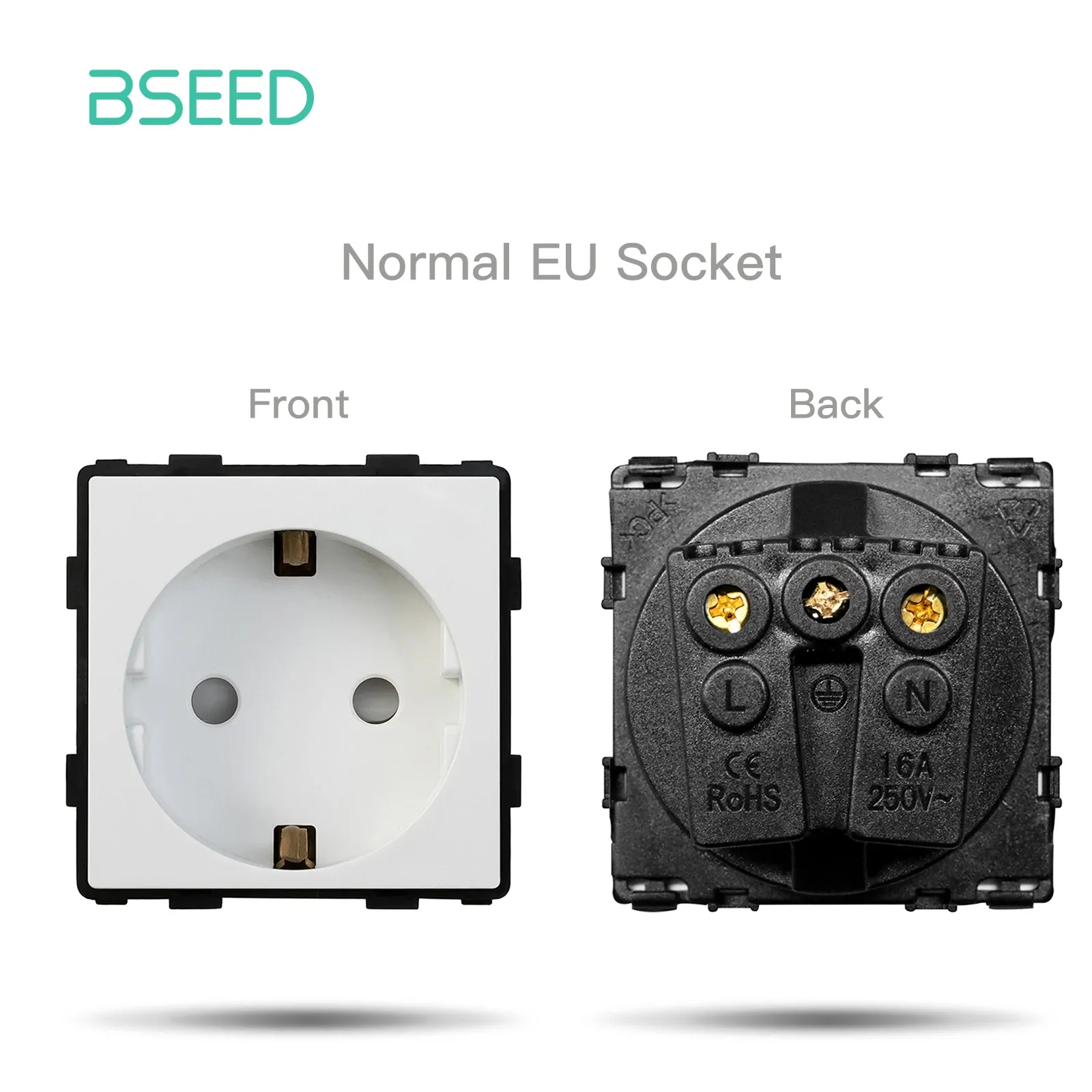 BSEED – Interrupteur à bouton-poussoir standard UE avec cadre en verre et prises HDMI, USB, TV, Internet et USB-C 5