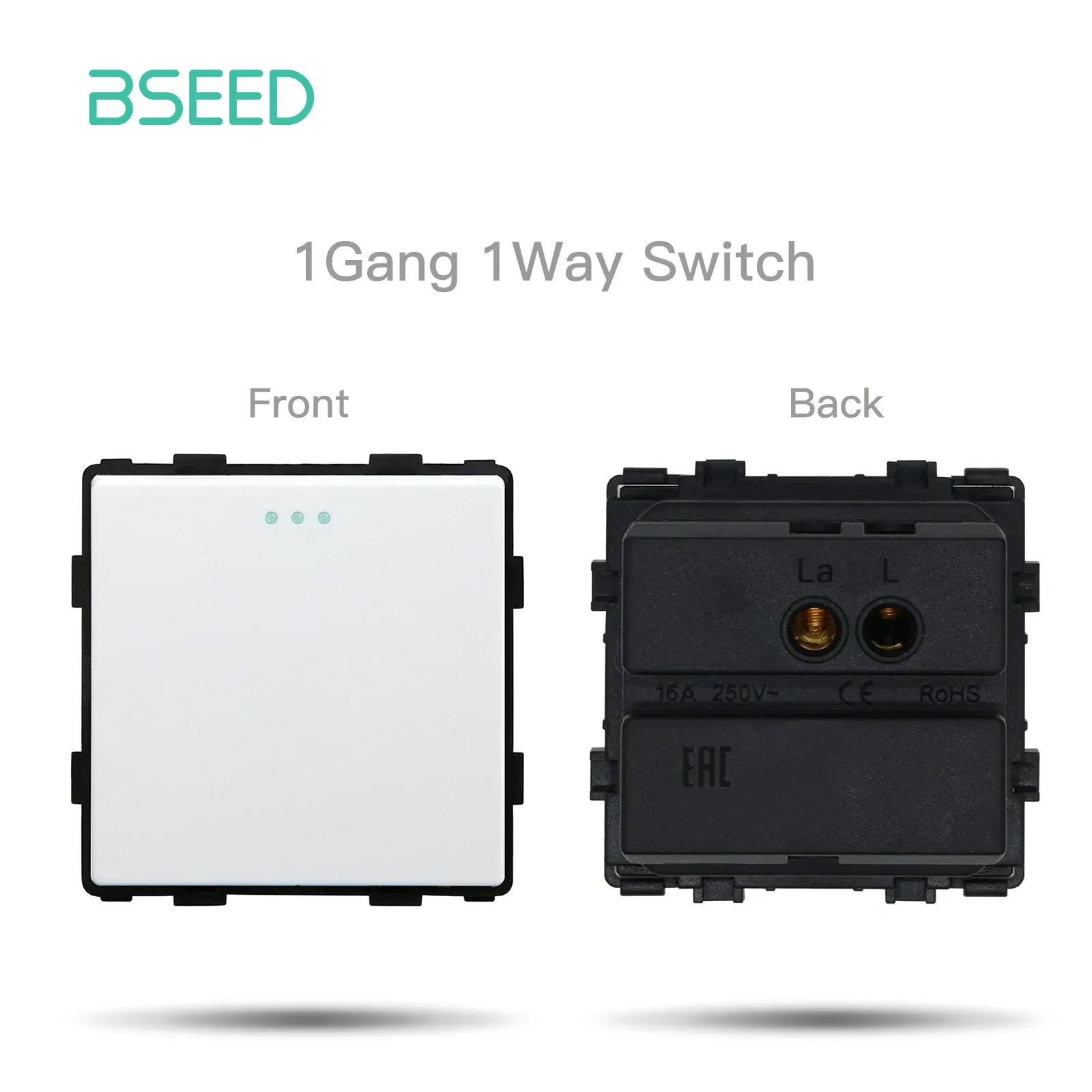 BSEED – Interrupteur à bouton-poussoir standard UE avec cadre en verre et prises HDMI, USB, TV, Internet et USB-C 10