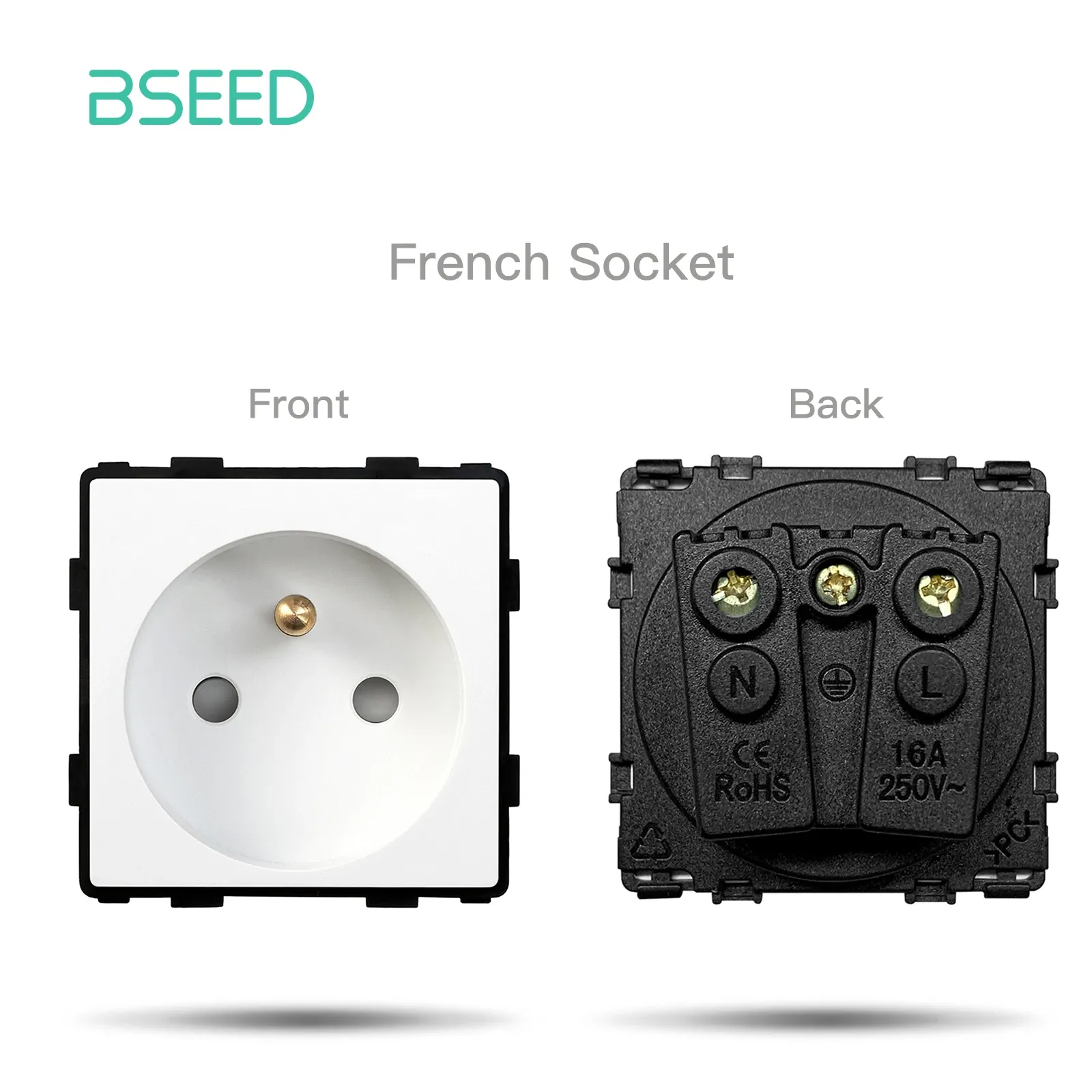 BSEED – Interrupteur à bouton-poussoir standard UE avec cadre en verre et prises HDMI, USB, TV, Internet et USB-C 14
