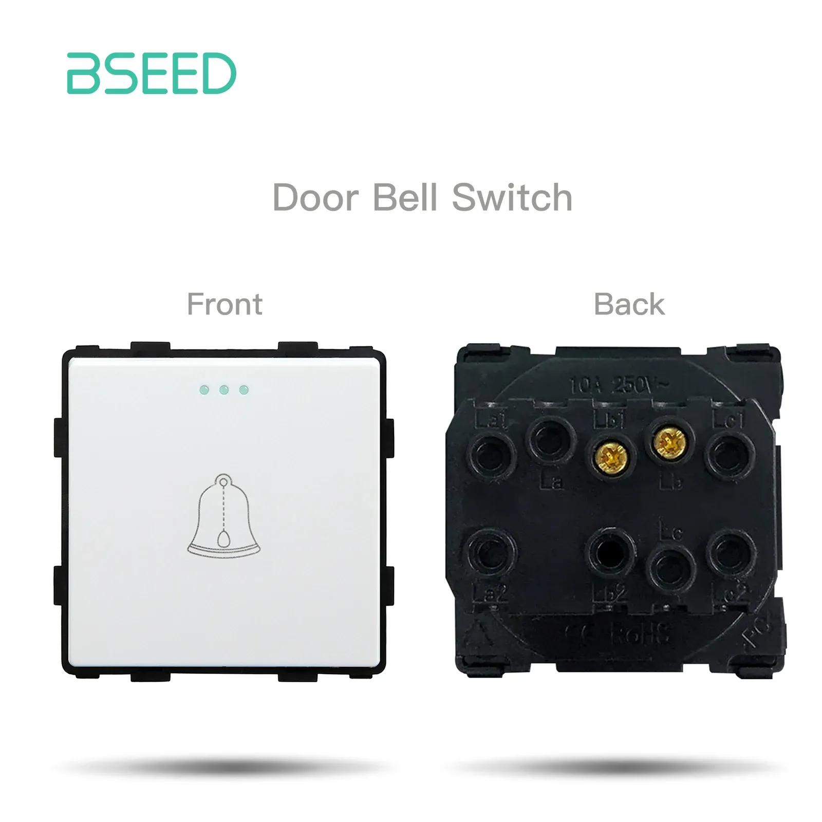 BSEED – Interrupteur à bouton-poussoir standard UE avec cadre en verre et prises HDMI, USB, TV, Internet et USB-C 24