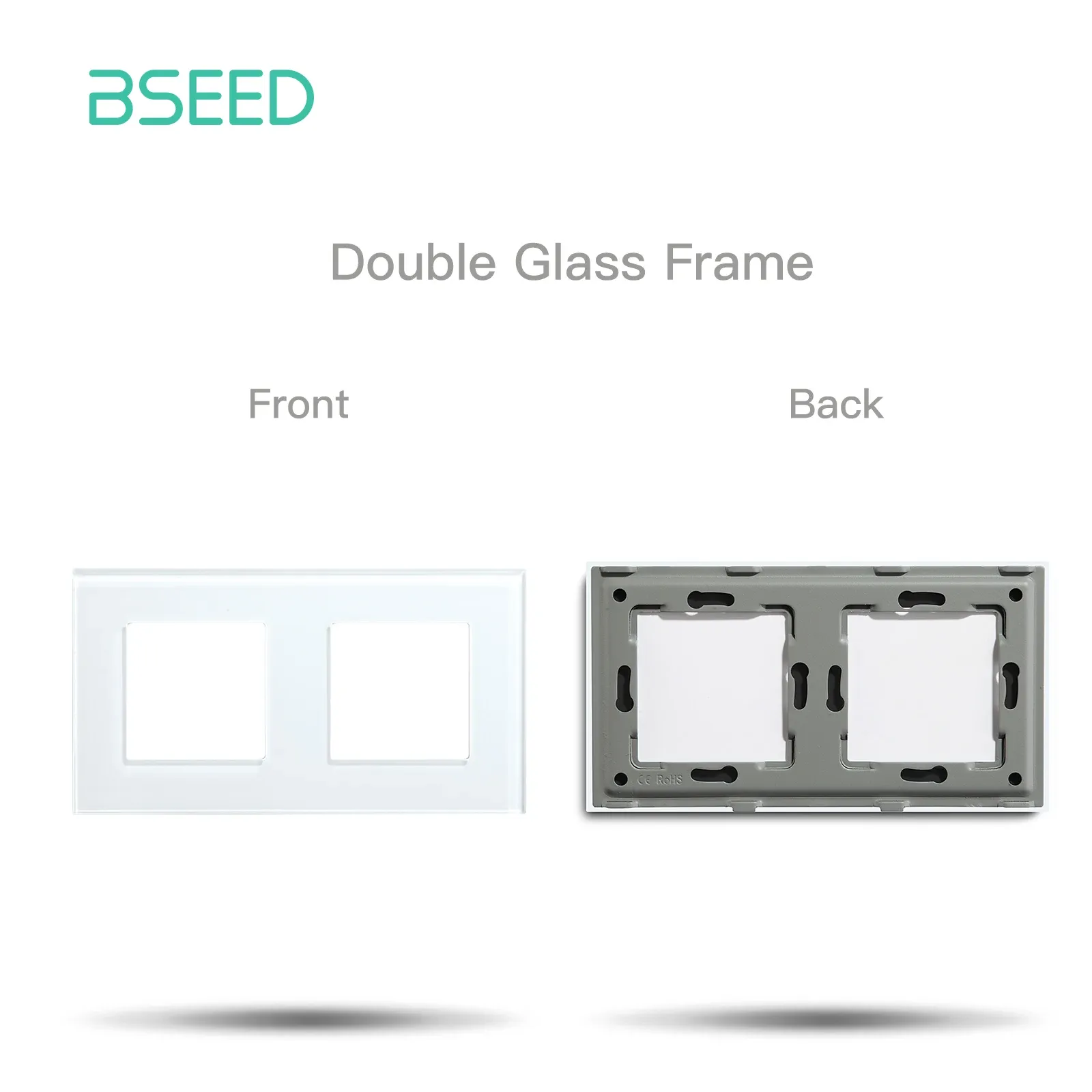 BSEED – Interrupteur à bouton-poussoir standard UE avec cadre en verre et prises HDMI, USB, TV, Internet et USB-C 27