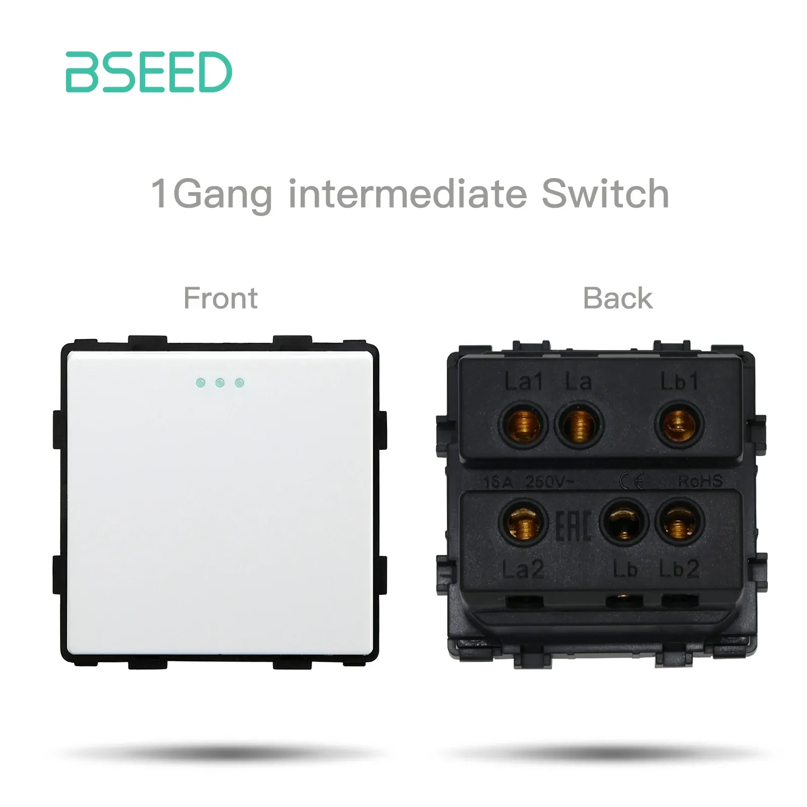 BSEED – Interrupteur à bouton-poussoir standard UE avec cadre en verre et prises HDMI, USB, TV, Internet et USB-C 18