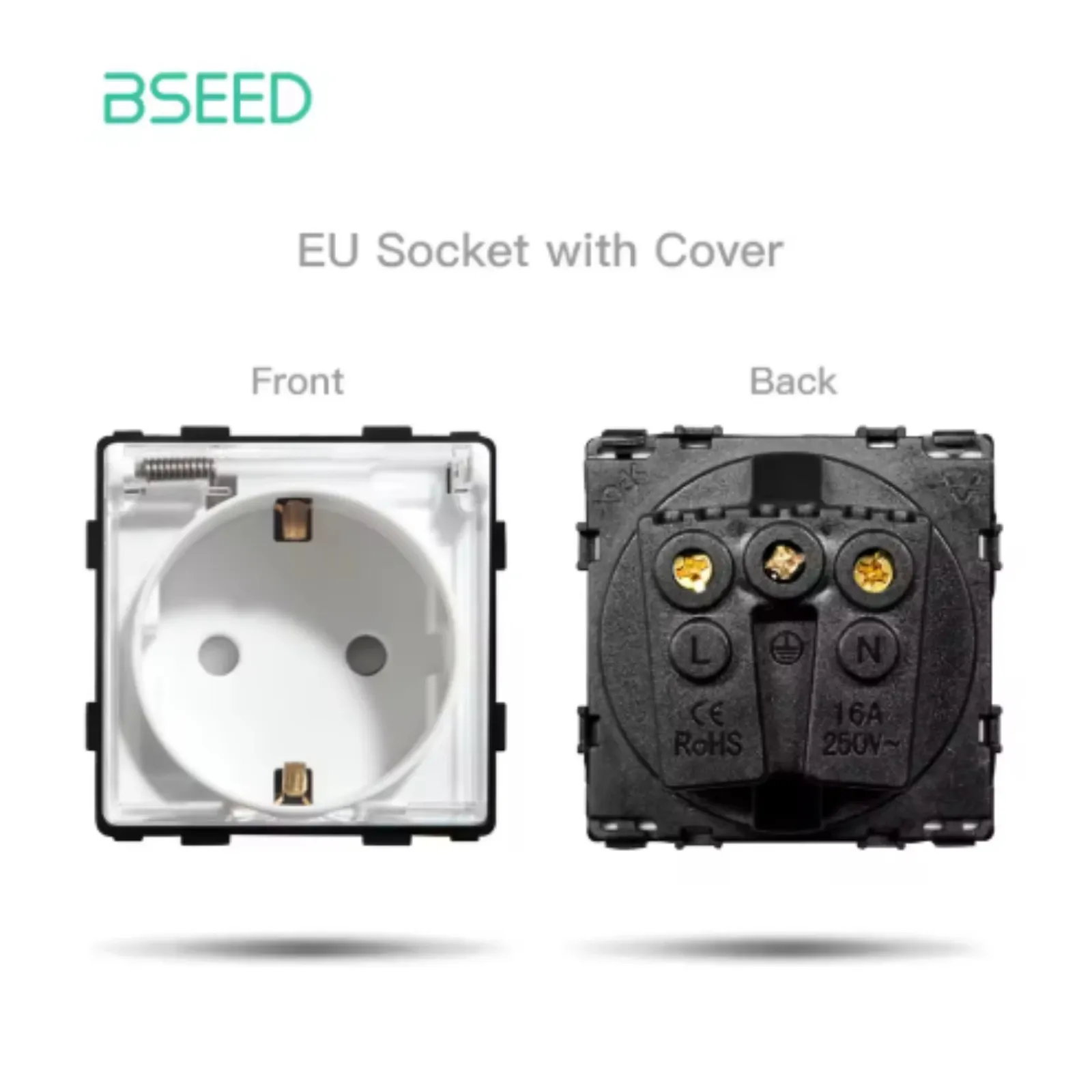 BSEED – Interrupteur à bouton-poussoir standard UE avec cadre en verre et prises HDMI, USB, TV, Internet et USB-C 21