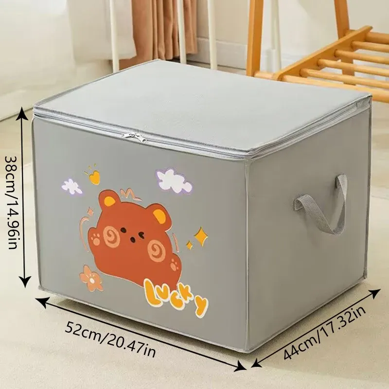 Boîte de rangement pliable en forme de cube en tissu, bac à jouets pour enfant à motifs d'animaux de dessin animé 11
