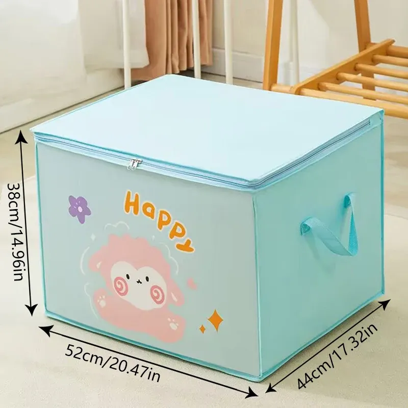 Boîte de rangement pliable en forme de cube en tissu, bac à jouets pour enfant à motifs d'animaux de dessin animé 9