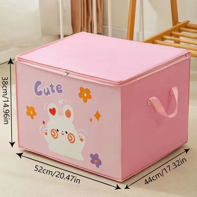 Boîte de rangement pliable en forme de cube en tissu, bac à jouets pour enfant à motifs d'animaux de dessin animé 10