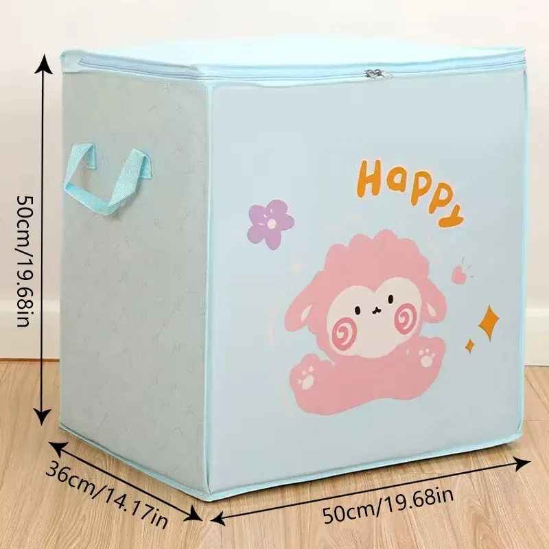 Boîte de rangement pliable en forme de cube en tissu, bac à jouets pour enfant à motifs d'animaux de dessin animé 8